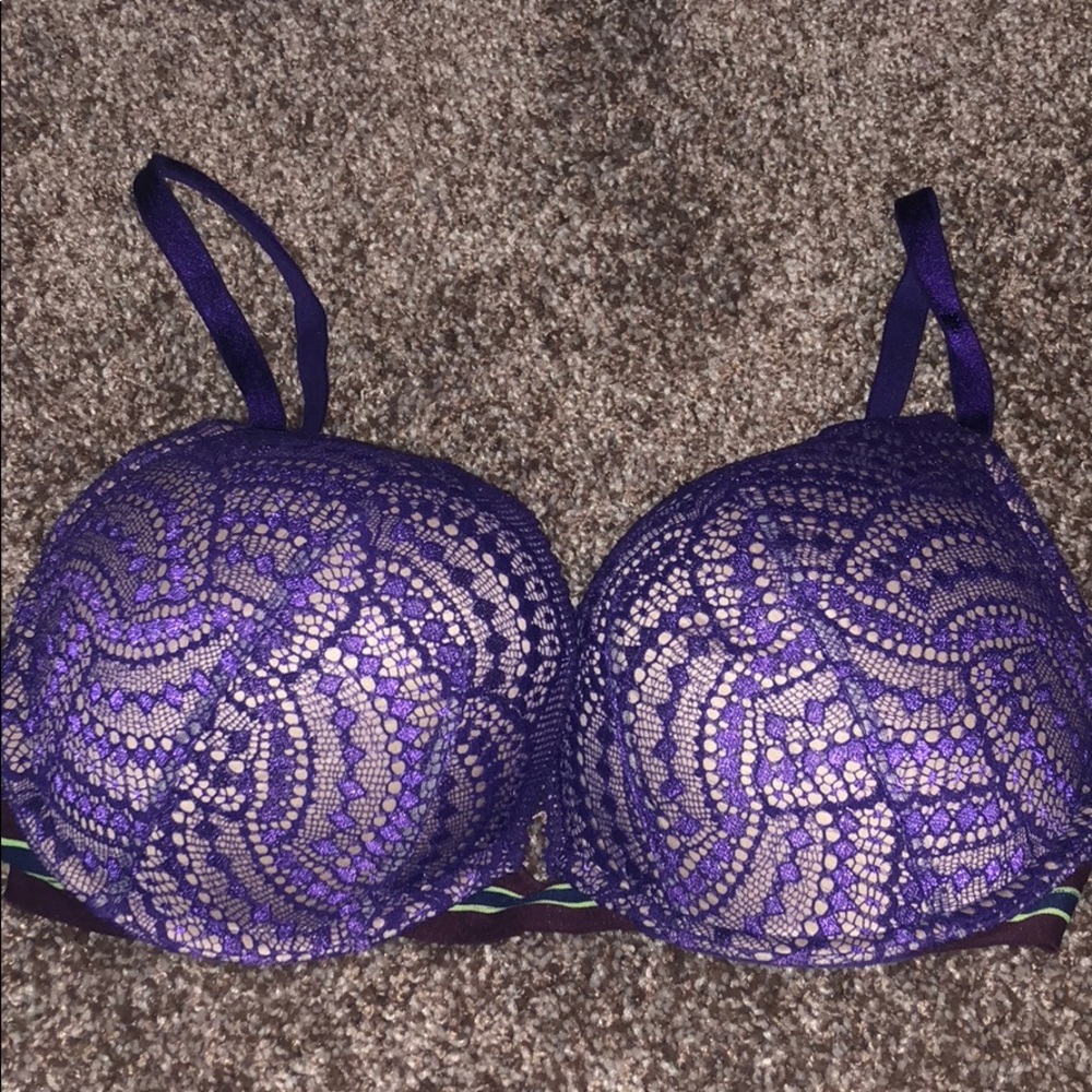 Purple bombshell bra